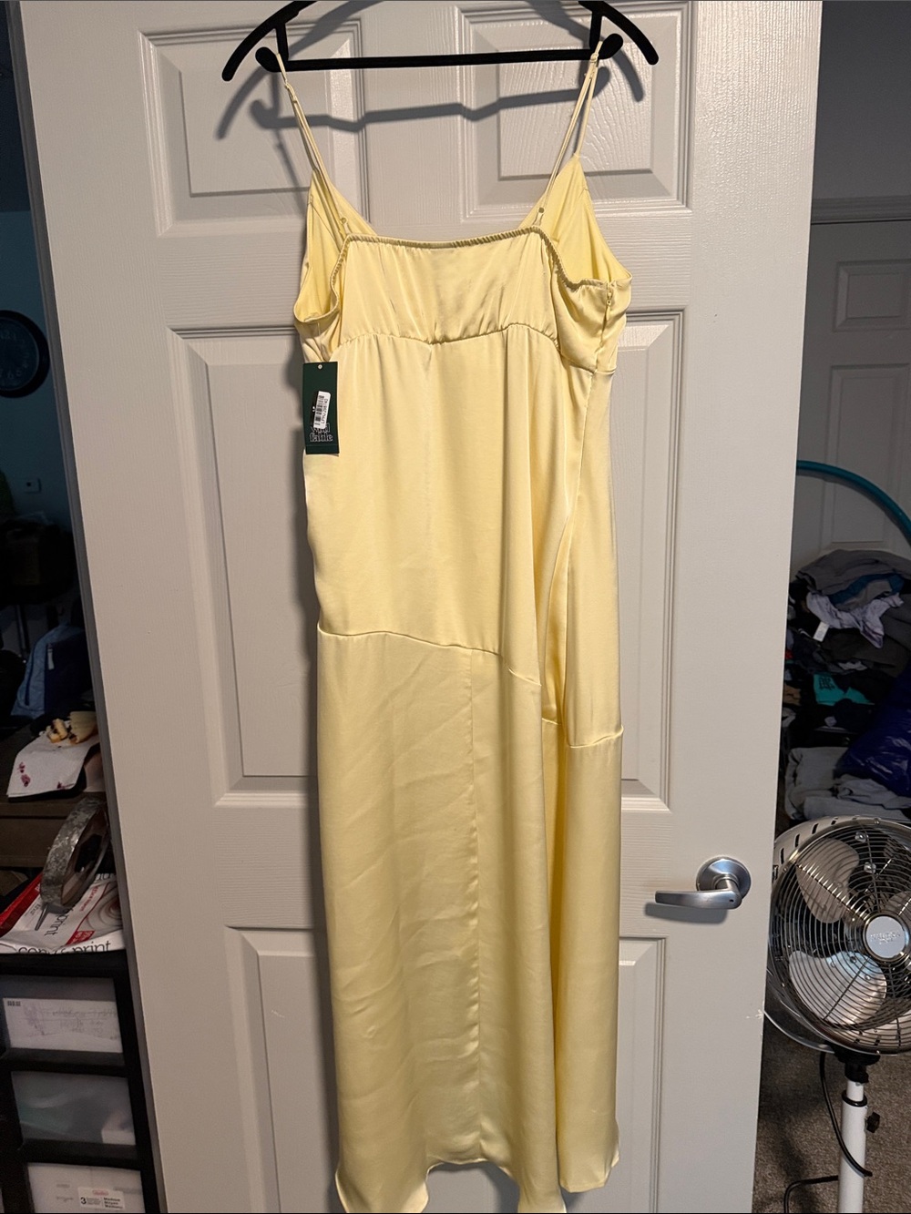 wild fable Pale Yellow Ruffle Slip Midi Dress, (SOLD) - Picture 6 of 7